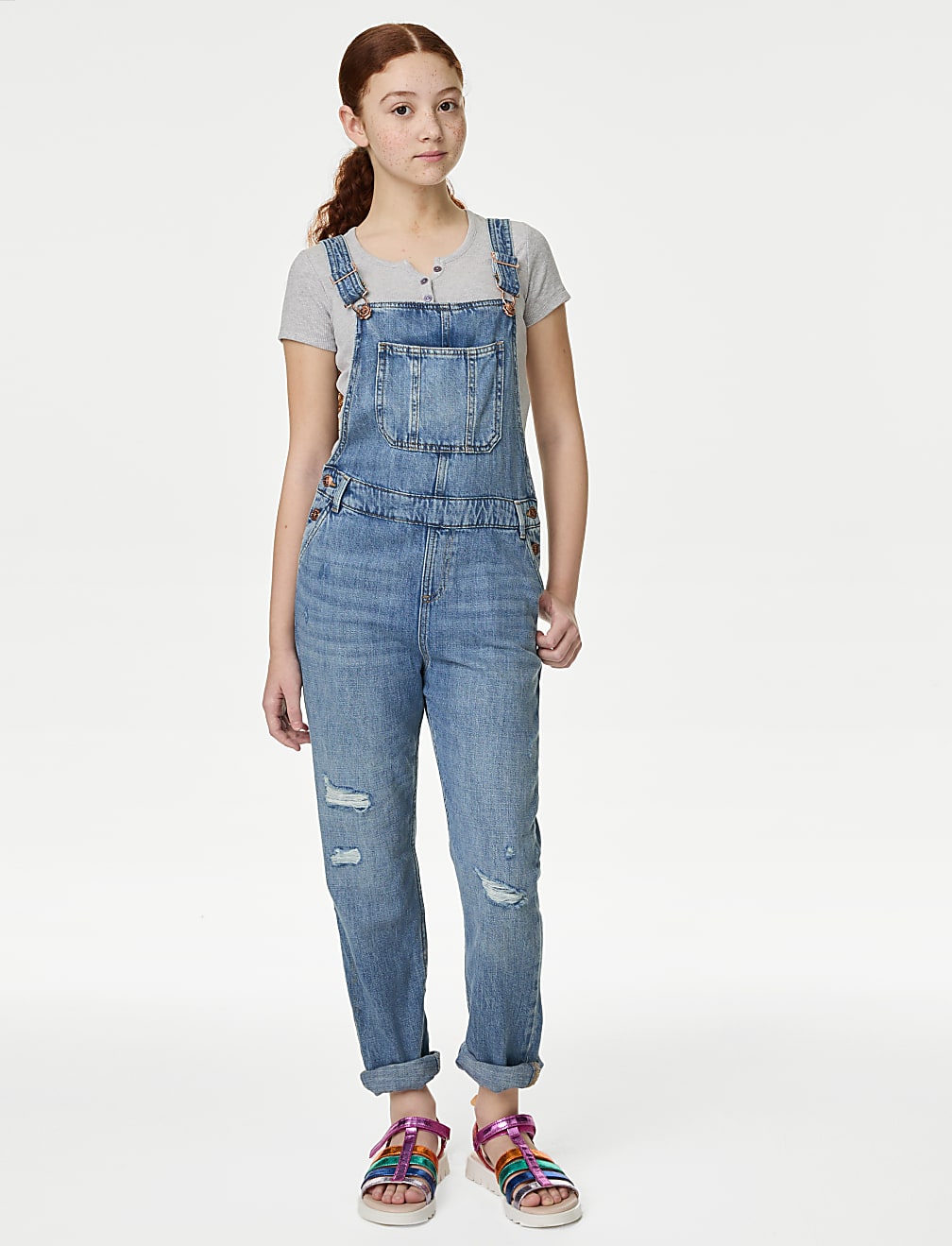 Ripped dungaree dress sales