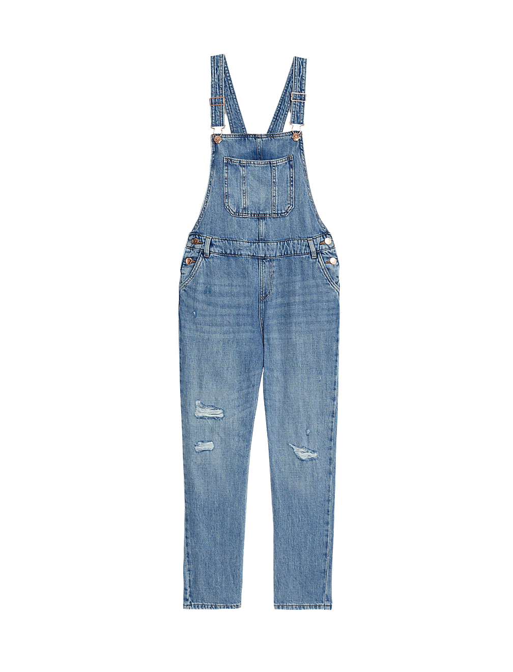 Denim Ripped Dungarees (6-16 Yrs)