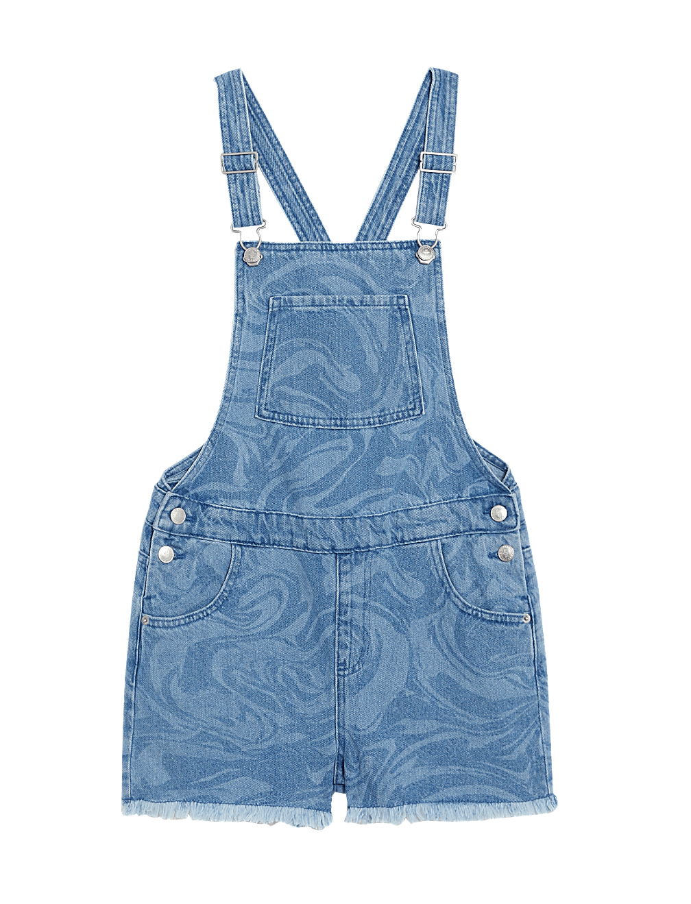 Denim Marble Print Dungarees