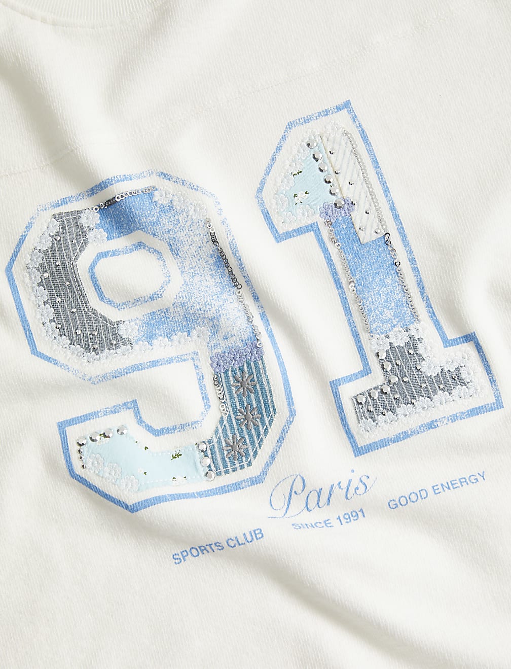 Pure Cotton Embroidered Sequin T-Shirt (6-16 Yrs)