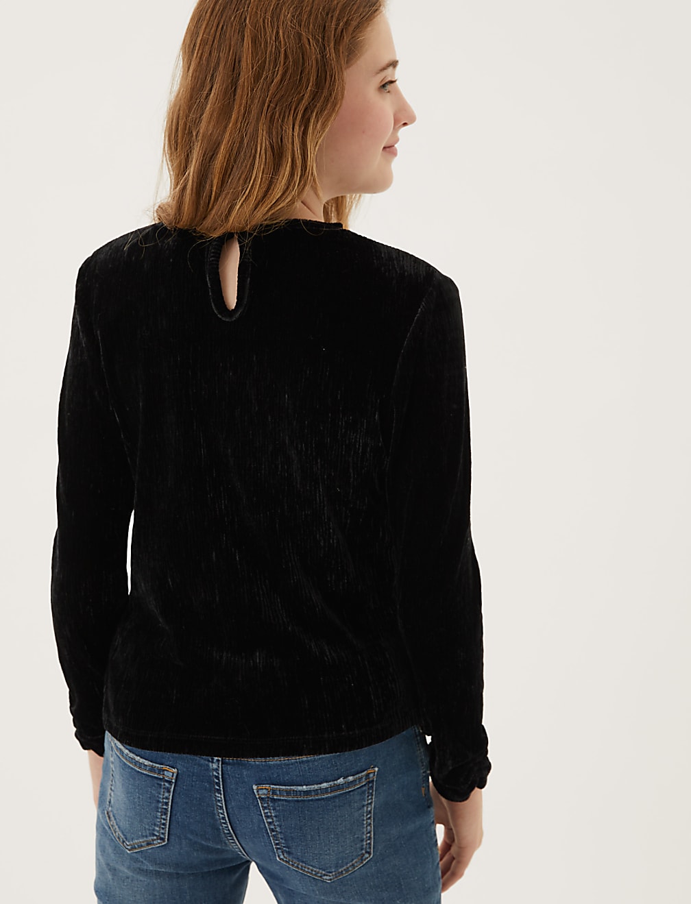 Velvet Pleated Top (6-16 Yrs)