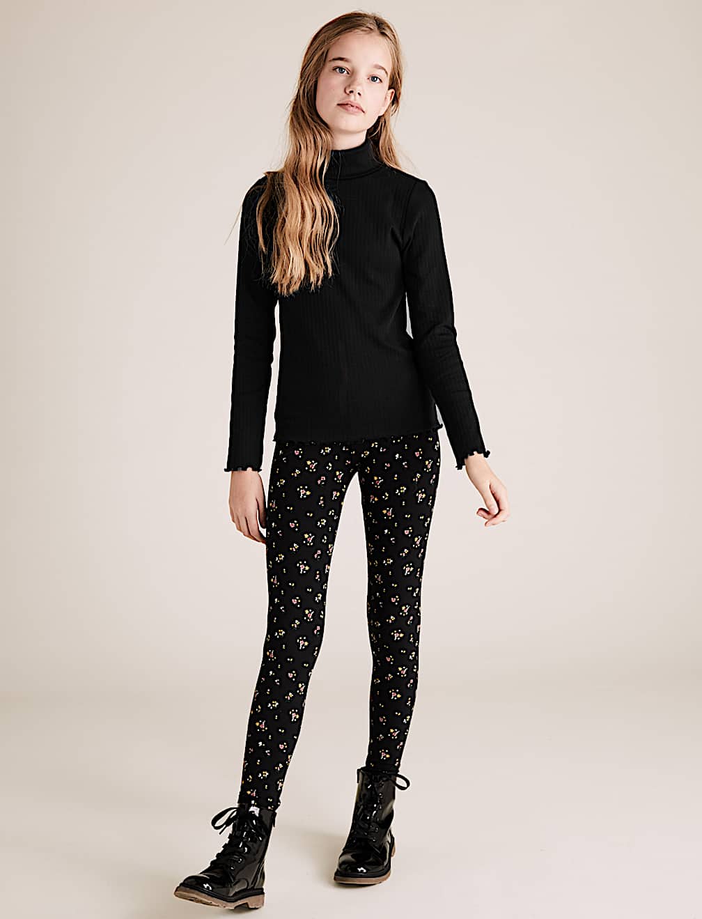 Cotton Roll Neck Top (6-16 Yrs)