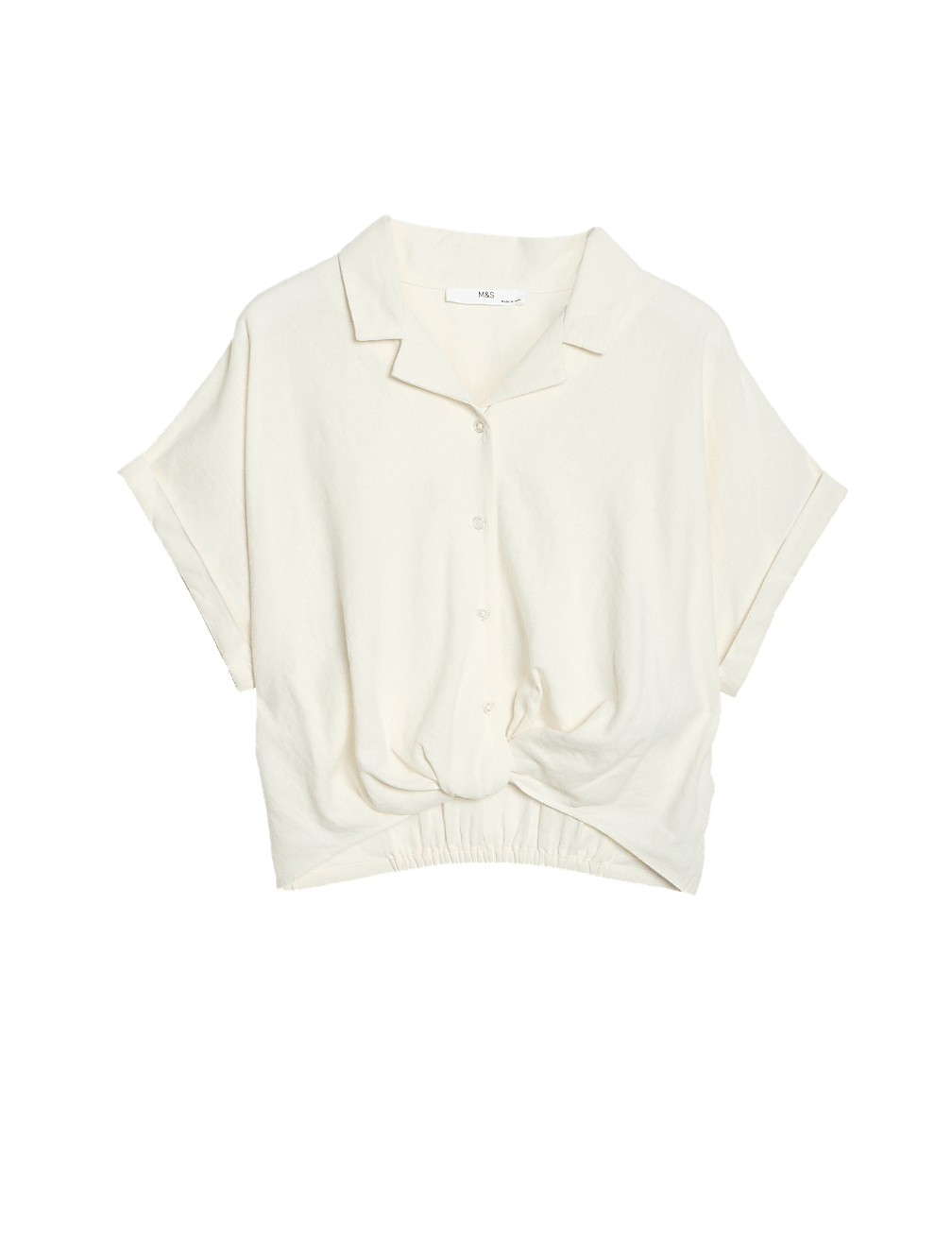 Linen Rich Tie Front Shirt (6-16 Yrs)