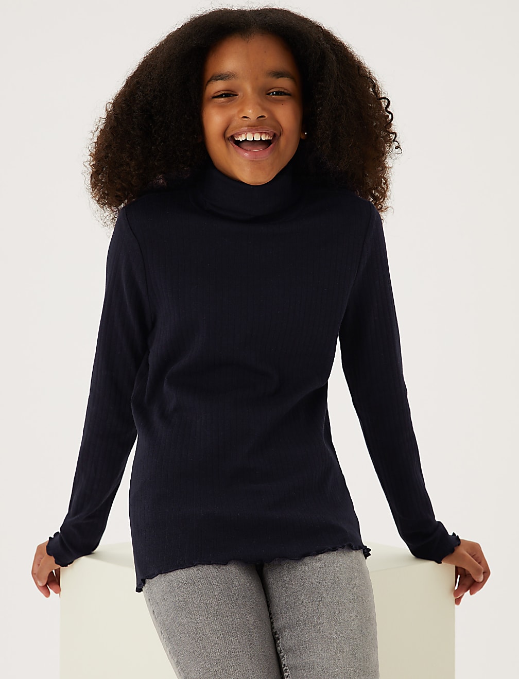 3pk Cotton Rich Polo Neck Tops (6-16 Yrs)