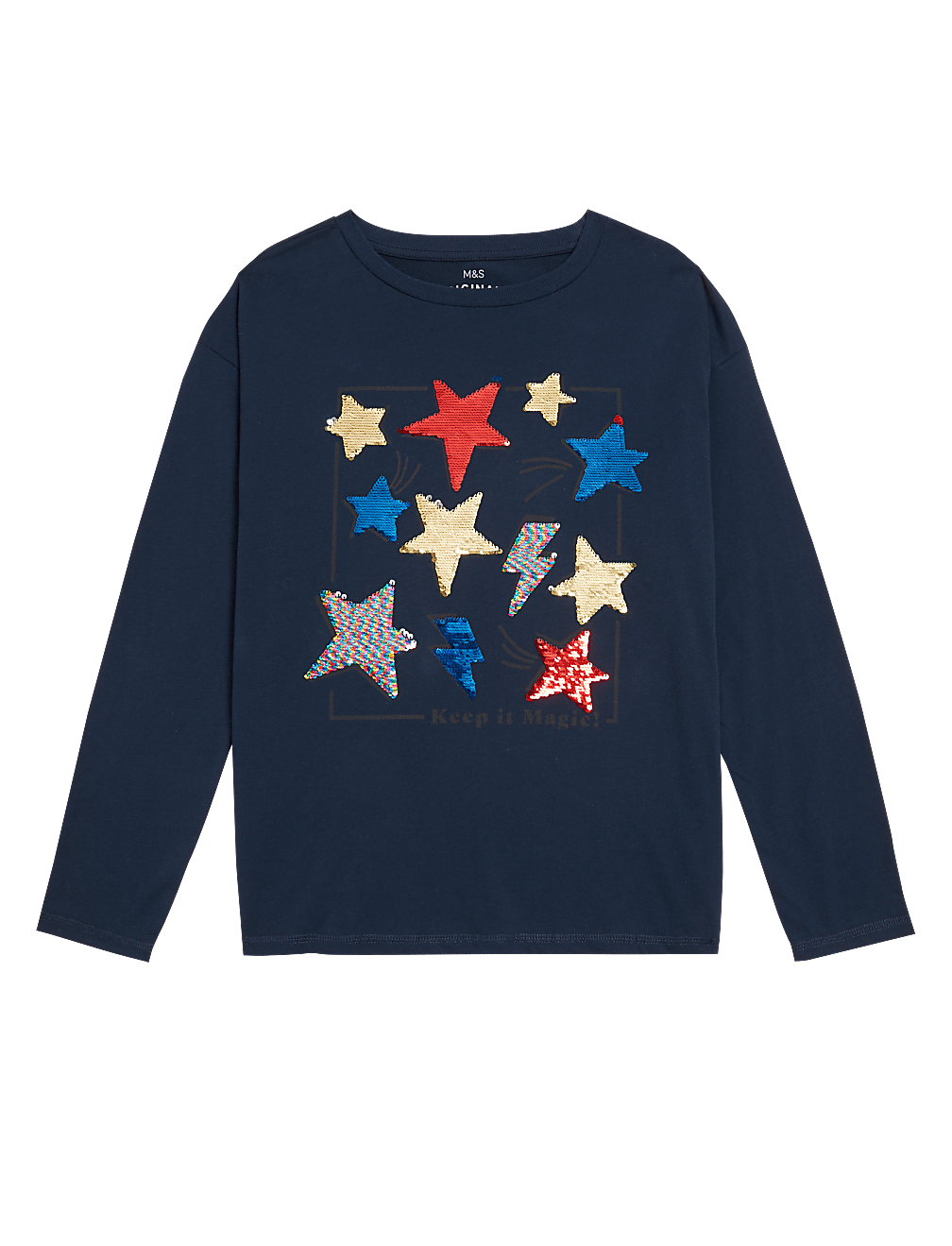 Pure Cotton Reversible Sequin Stars Top