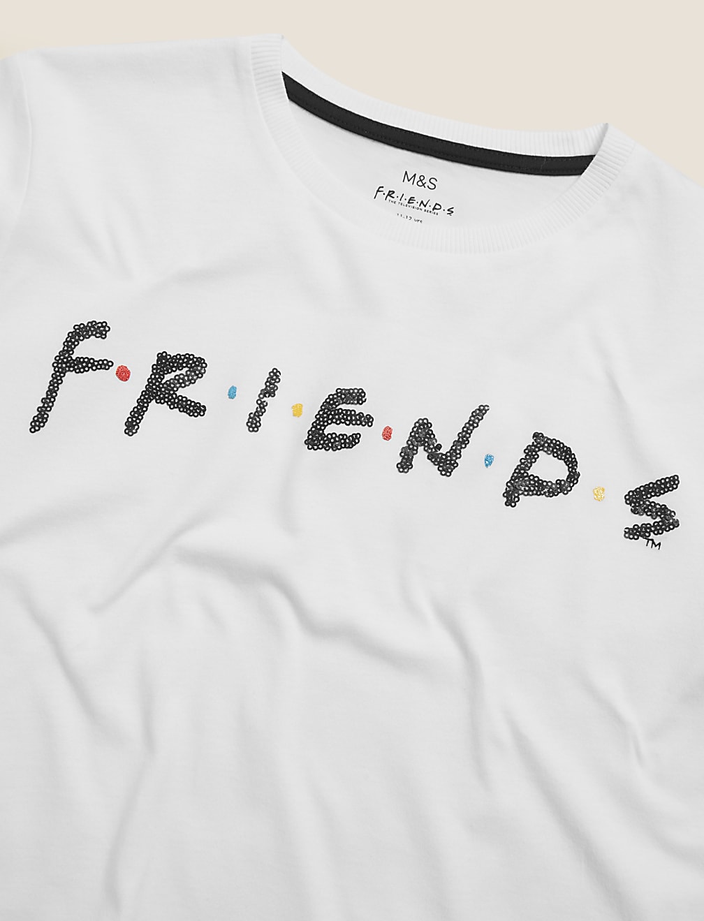 Pure Cotton Friends&trade; Sequin Top (6-16 Yrs)