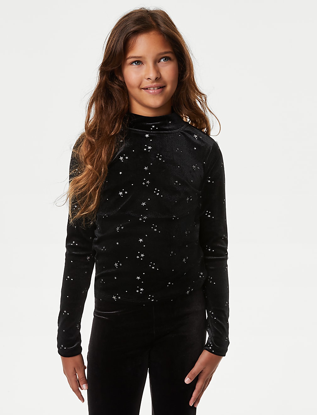 Velvet Glitter Stars Top (6-16 Yrs)