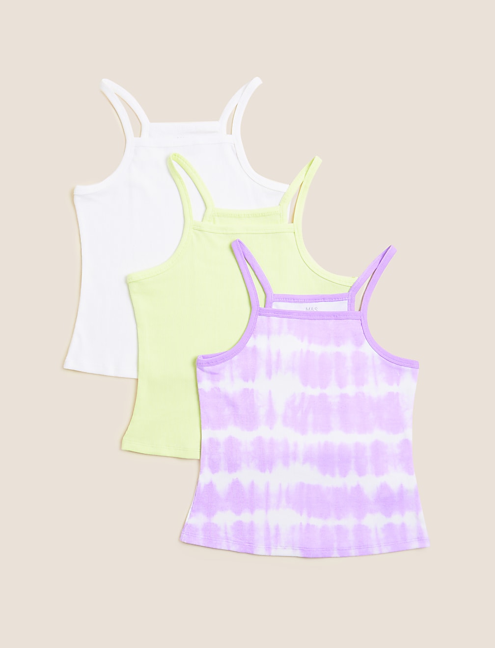 3pk Cotton Rich Tie Dye Vests (6-16 Yrs)