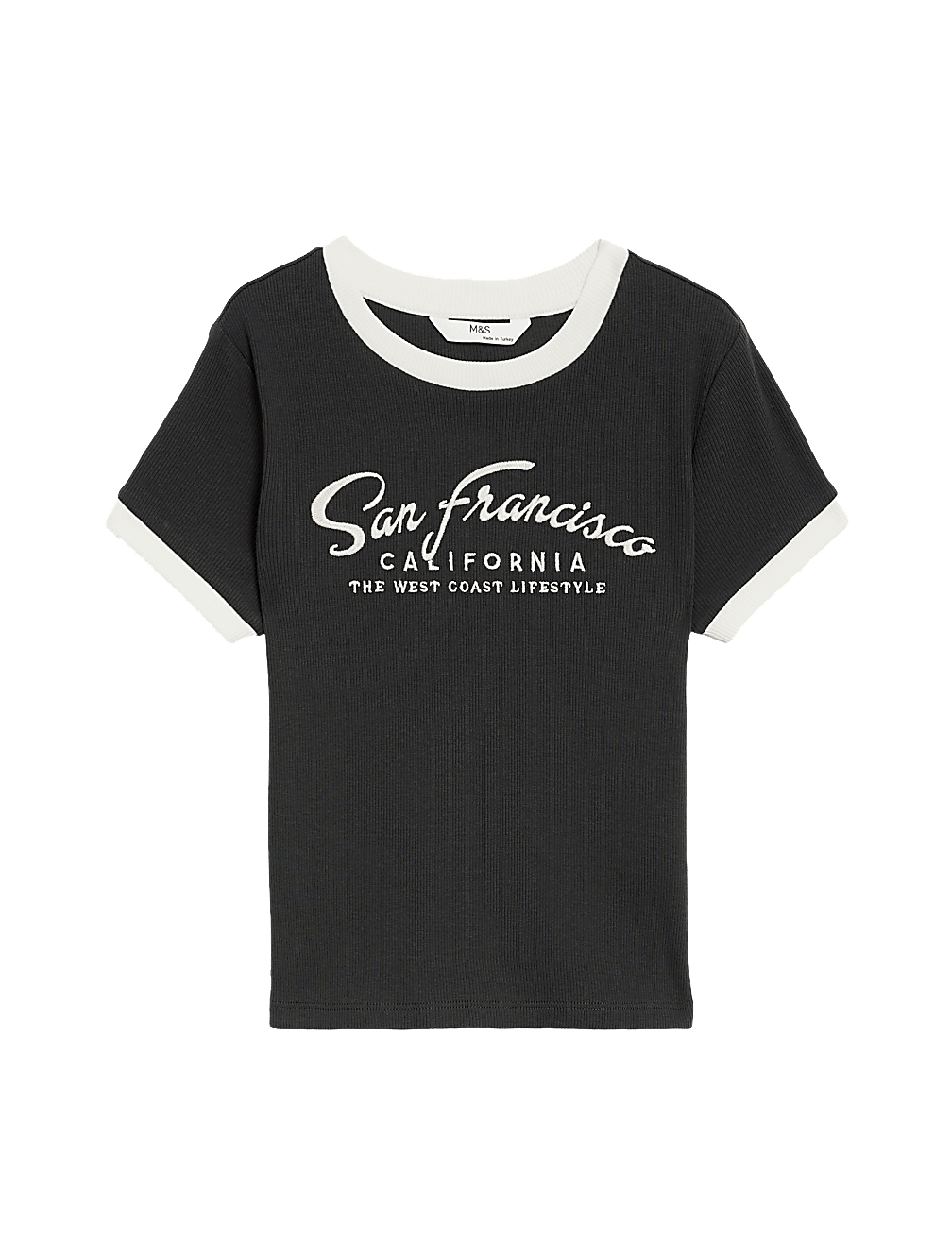 Cotton Rich Ribbed Slogan T-Shirt (6-16 Yrs)