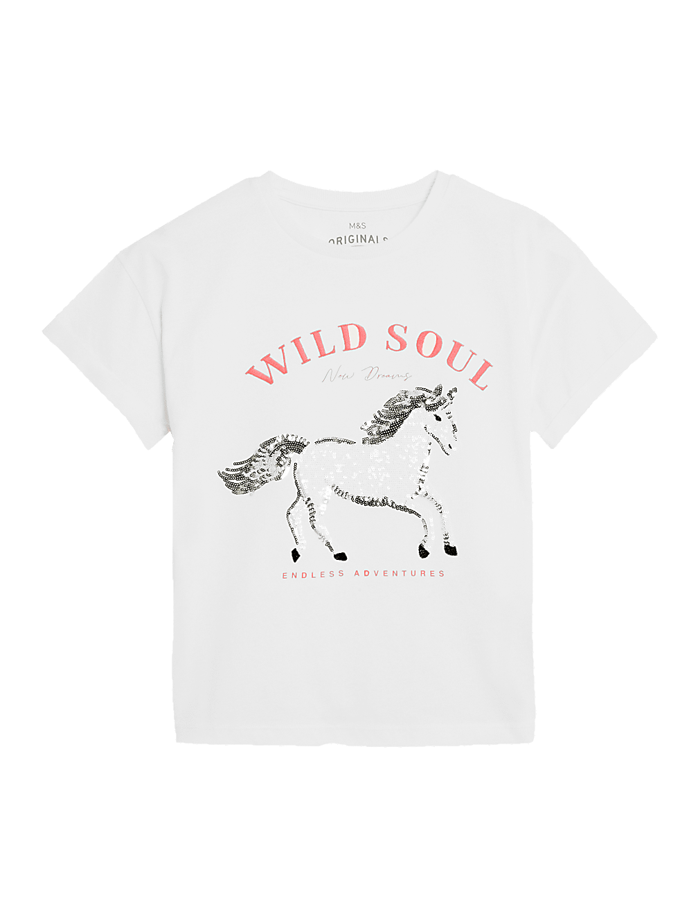 Pure Cotton Sequin Horse T-Shirt