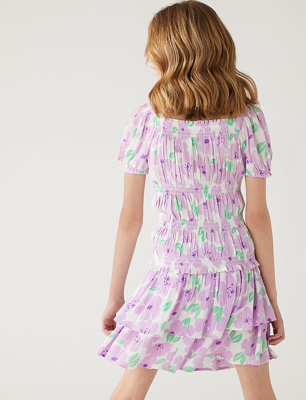 Shirred Floral Top
