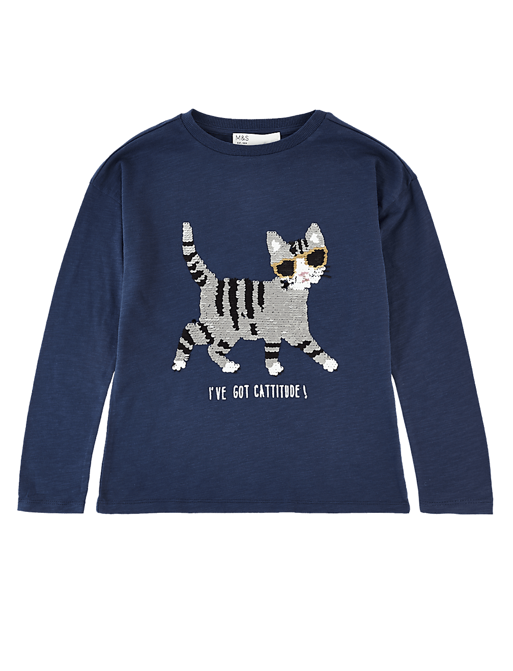 Slogan Reversible Sequin Top (3-16 Years)