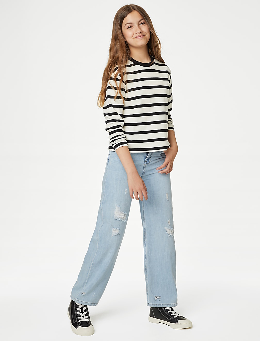 Pure Cotton Striped Top (6-16 Yrs)