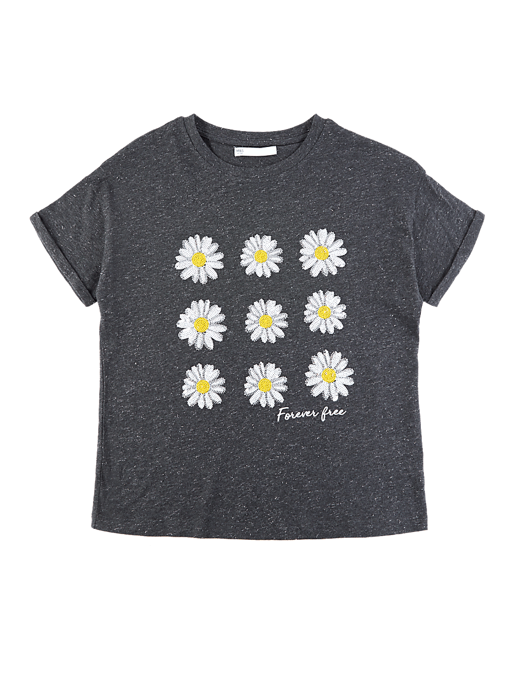 Cotton Sequin Daisy T-Shirt (6-16 Yrs)