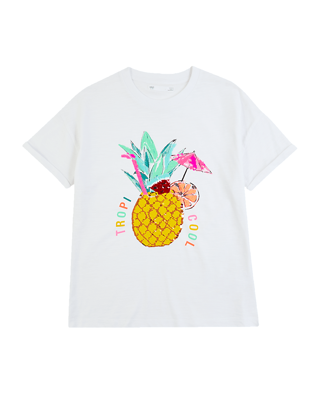 Pure Cotton Reversible Sequin T-Shirt (6-16 Yrs)
