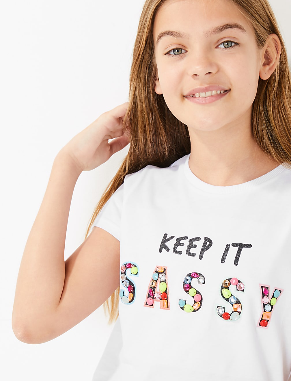 Pure Cotton Gem Sassy Slogan T-Shirt (6-16 Yrs)
