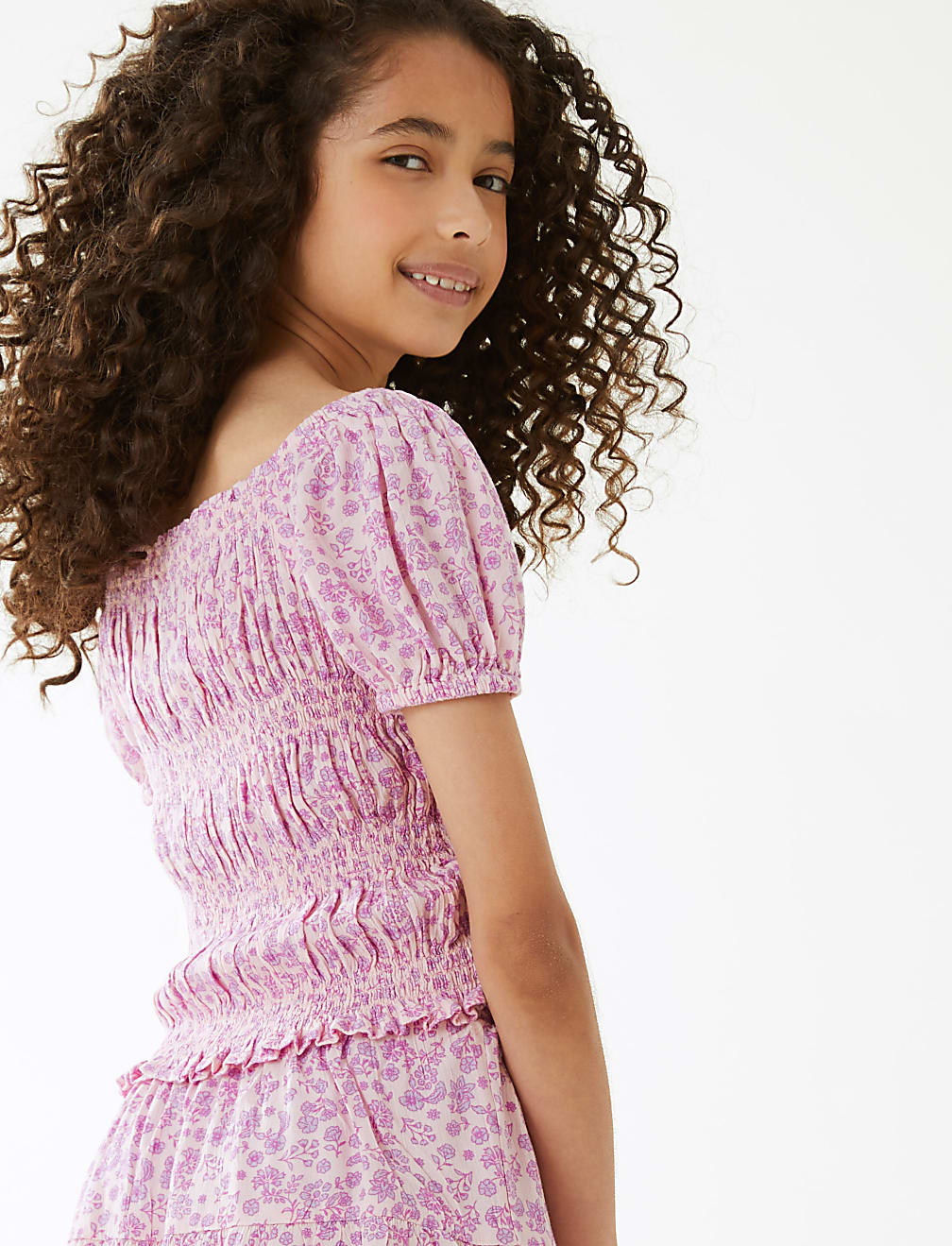 Floral Shirred Top (6-16 Yrs)