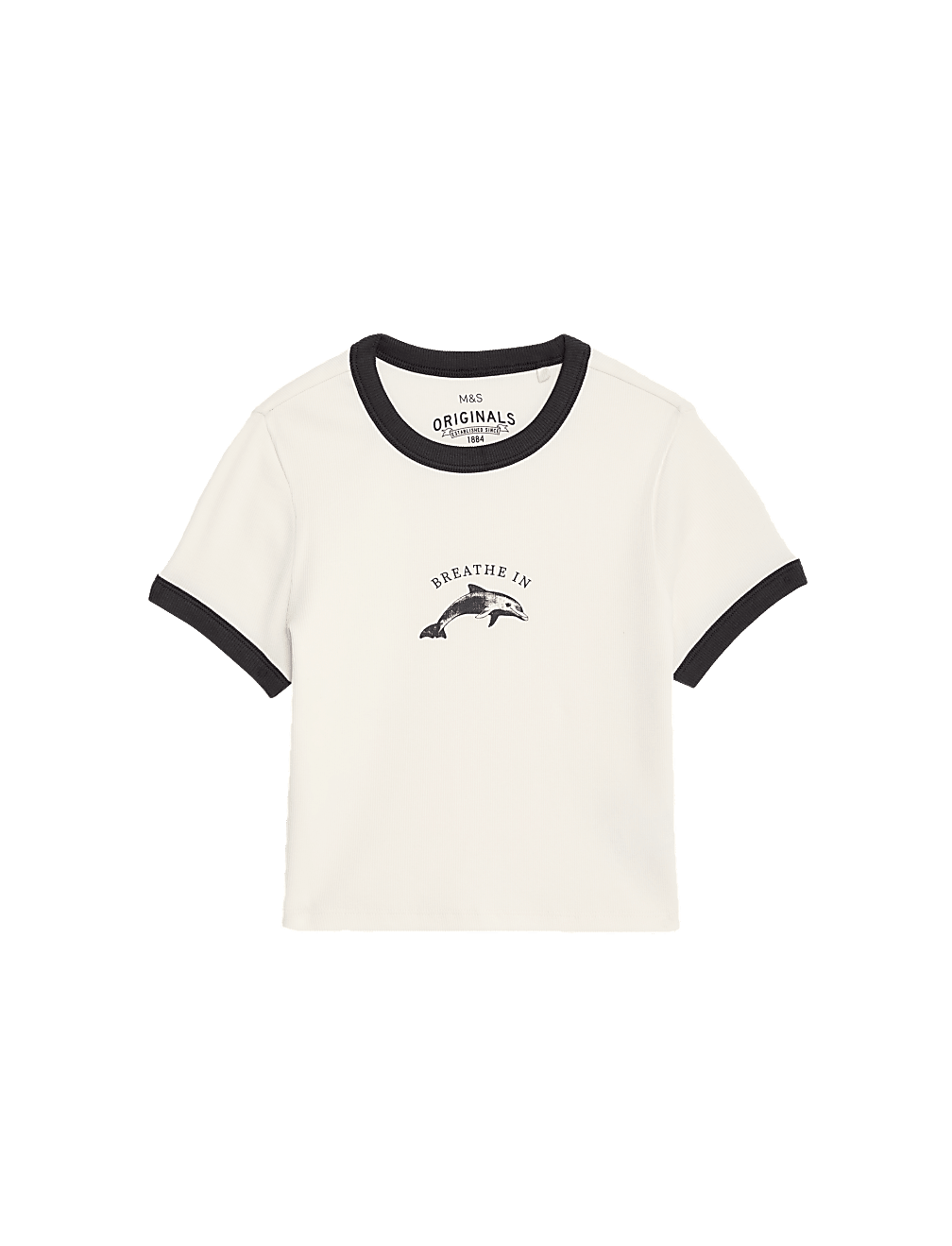 Cotton Rich Shell Print Ribbed T-Shirt (6-16 Yrs)