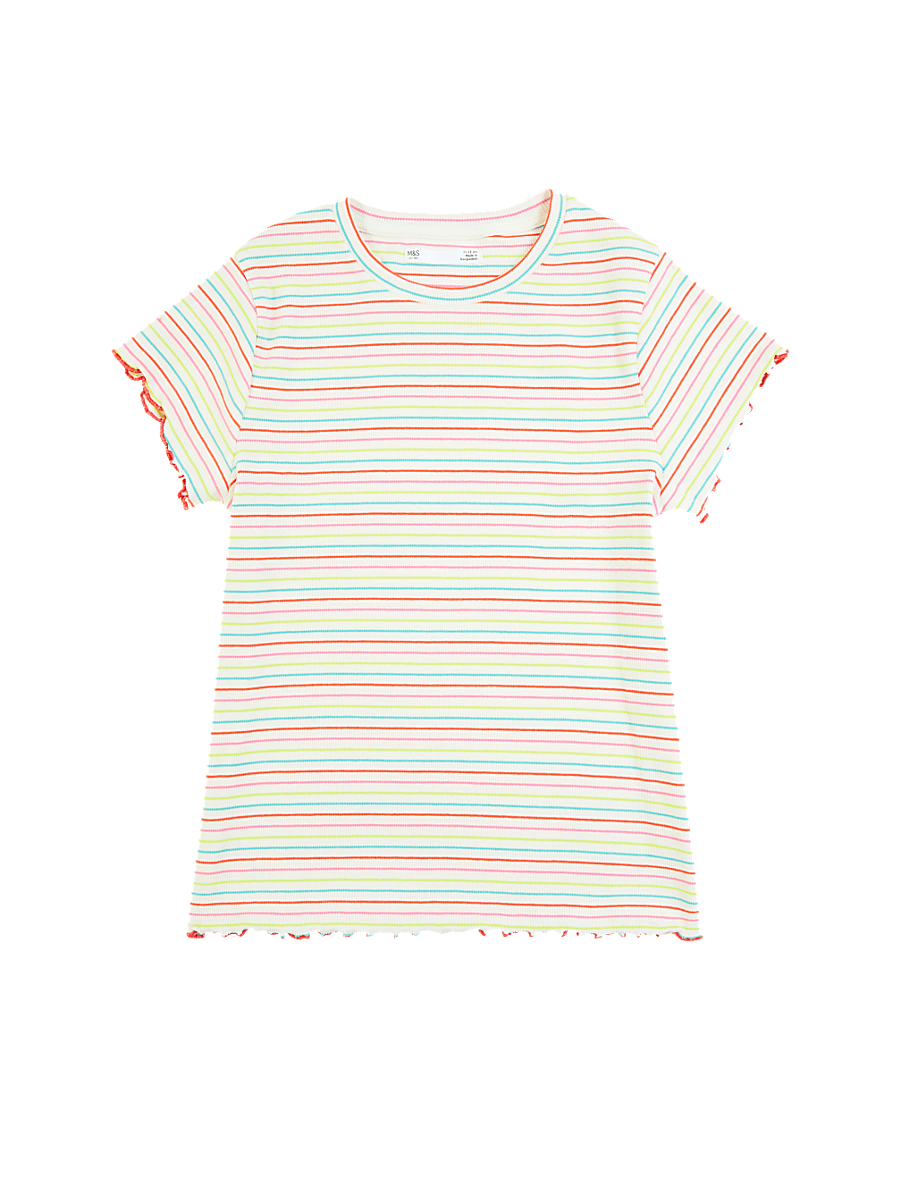 Cotton Rainbow Striped T-Shirt (6-16 Yrs)
