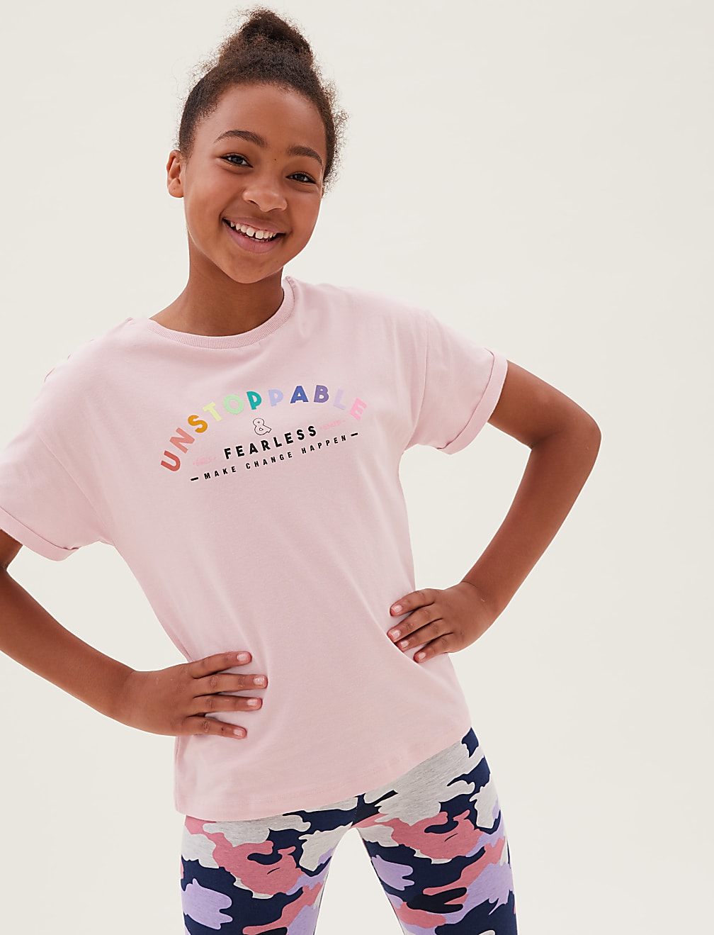 Pure Cotton Rainbow Slogan T-Shirt (6-16 Yrs)