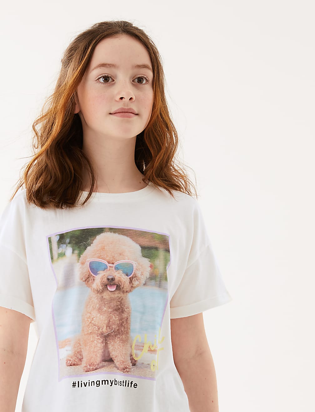 Pure Cotton Dog Print T-Shirt (6-16 Yrs)