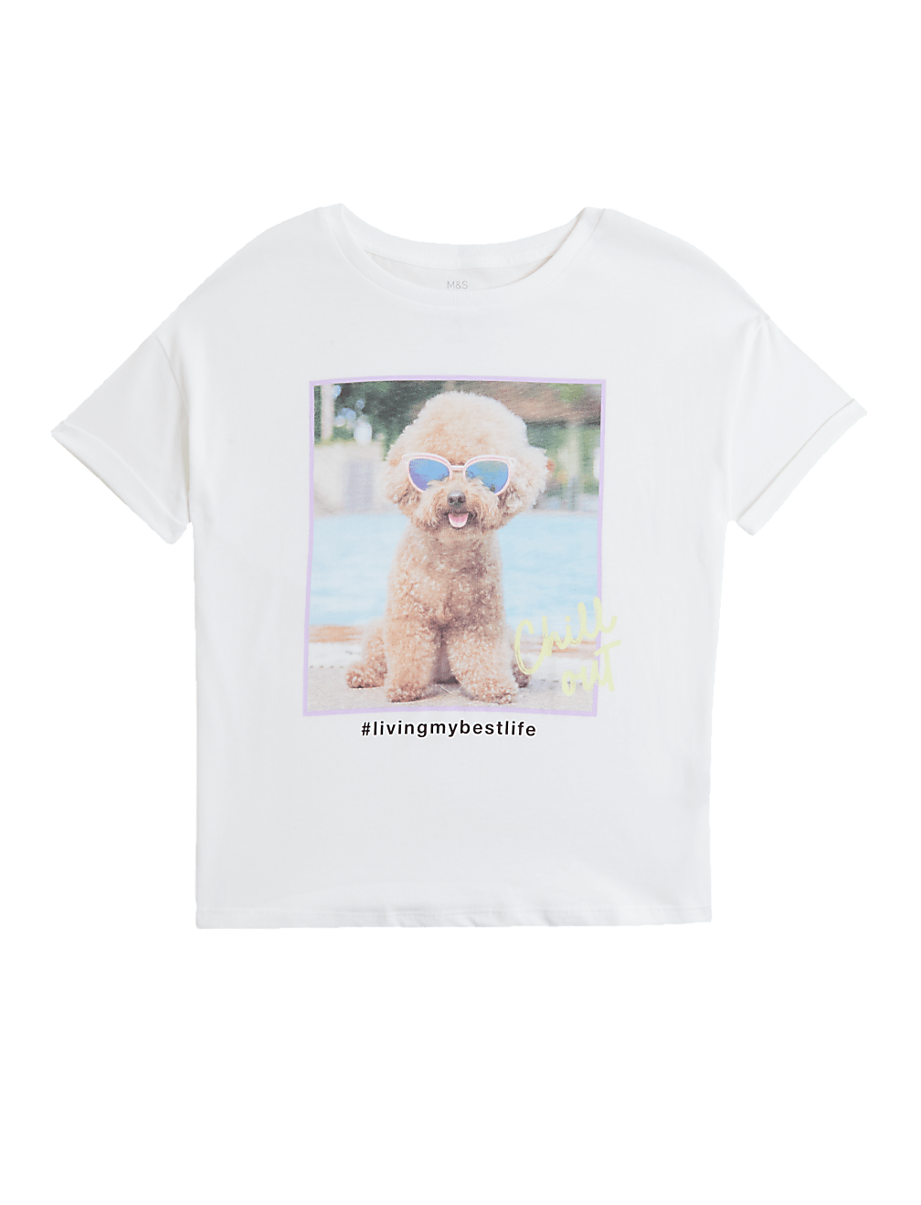 Pure Cotton Dog Print T-Shirt (6-16 Yrs)