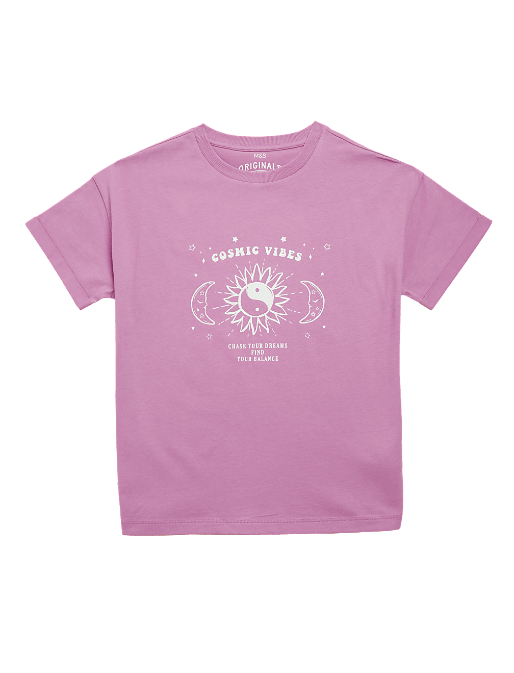 Pure Cotton Cosmic Vibes Slogan T-Shirt (6-16 Yrs)