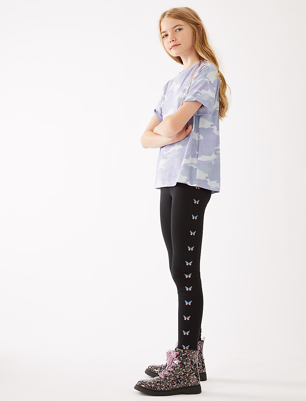 Pure Cotton Camouflage Print T-Shirt