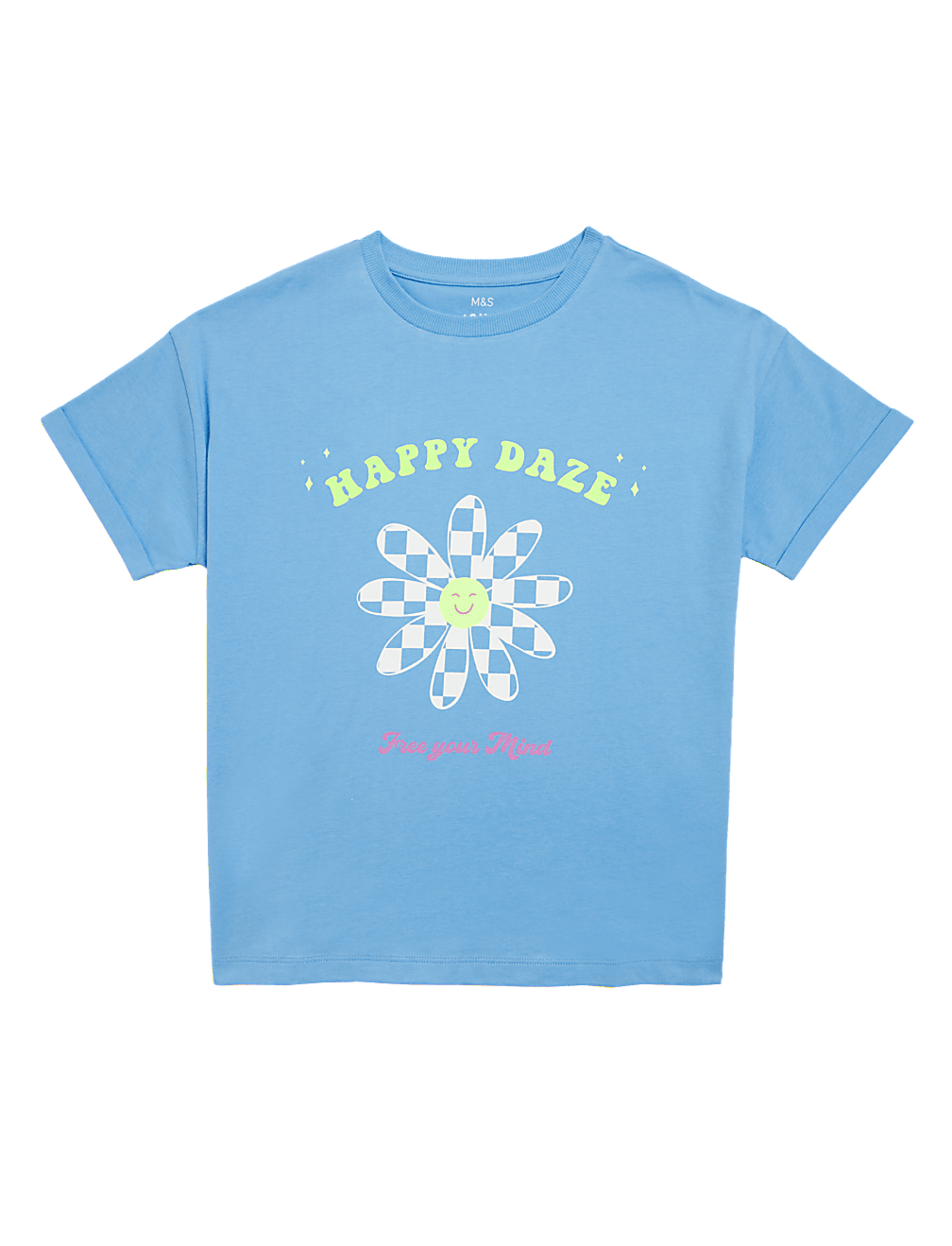 Pure Cotton Happy Daze Slogan T-Shirt (6-16 Yrs)