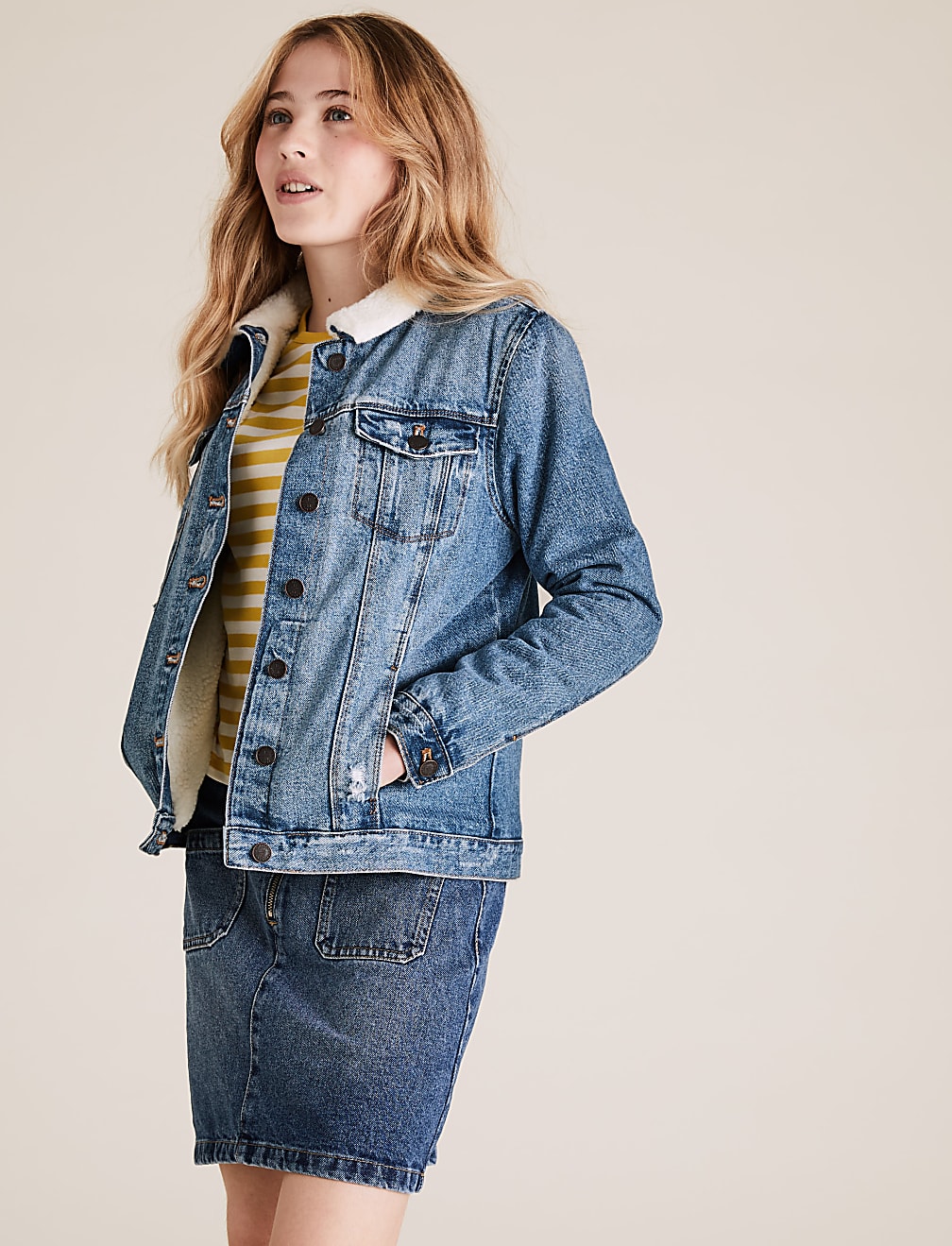Denim Borg Lined Jacket (6-16 Yrs)