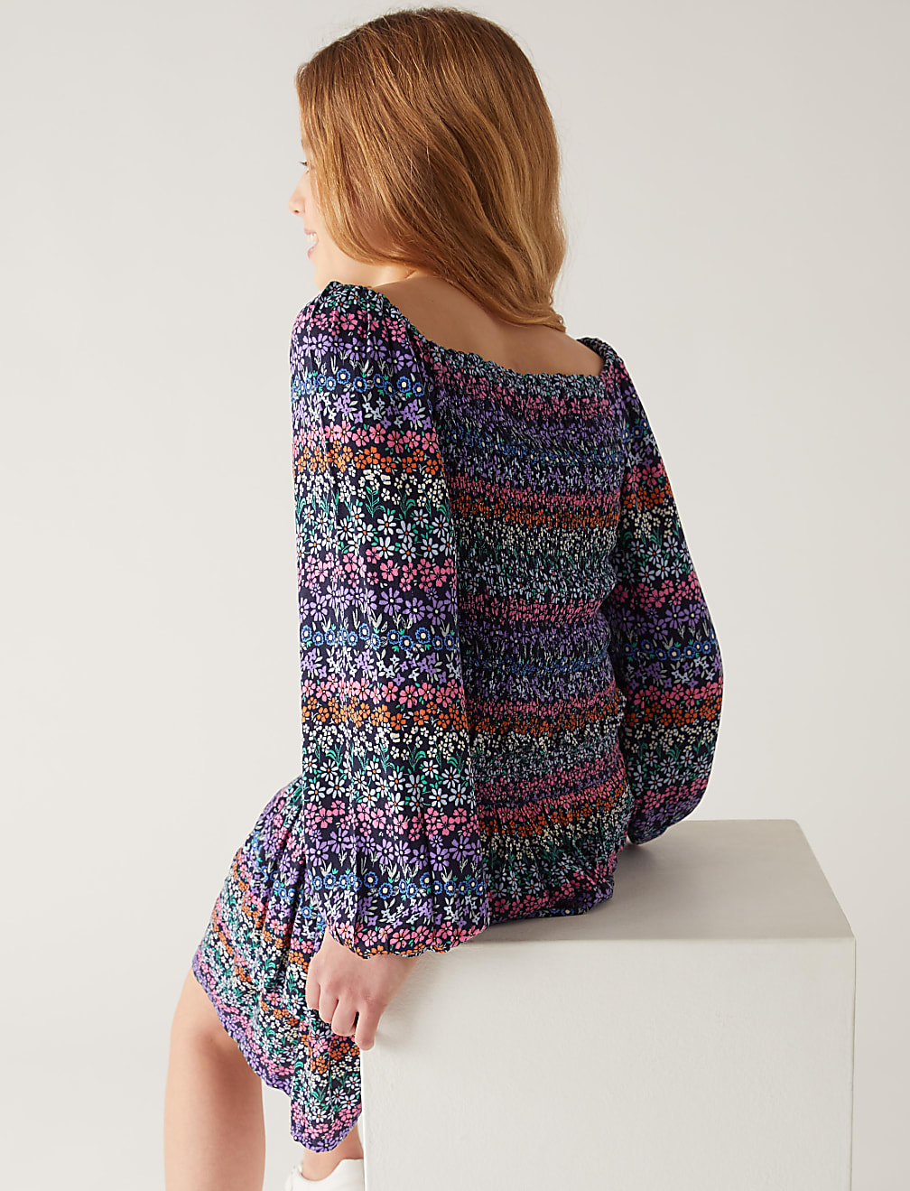 Floral Shirred Top