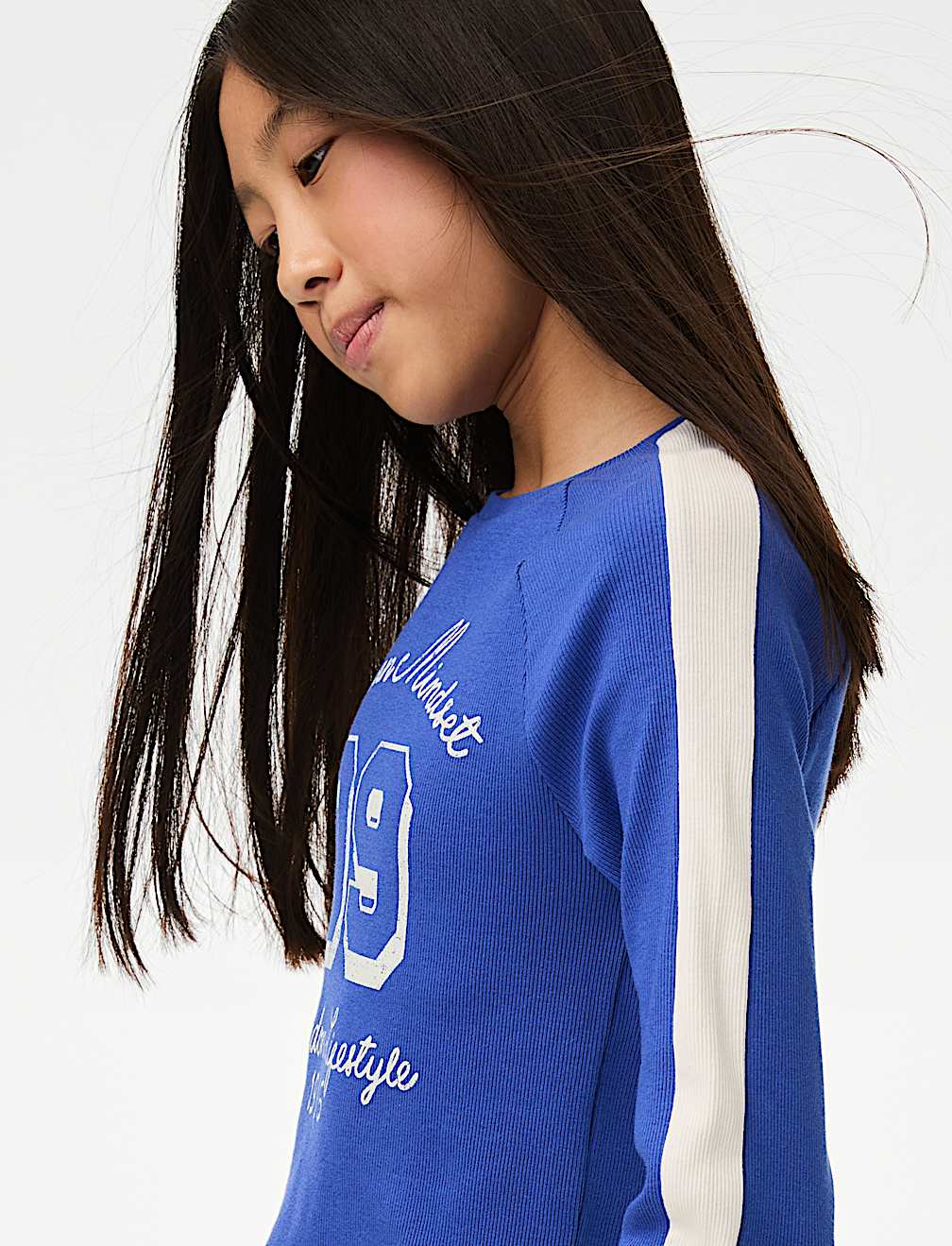 Cotton Rich Graphic Ribbed Top (6-16 Yrs)