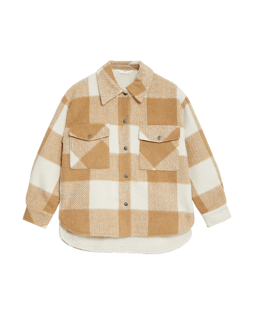 Borg Lined Check Shacket (6-16 Yrs)