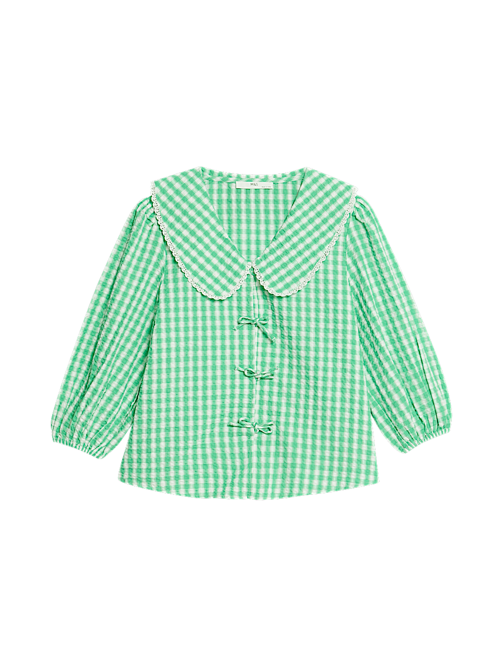 Pure Cotton Gingham Tie Top (6-16 Yrs)
