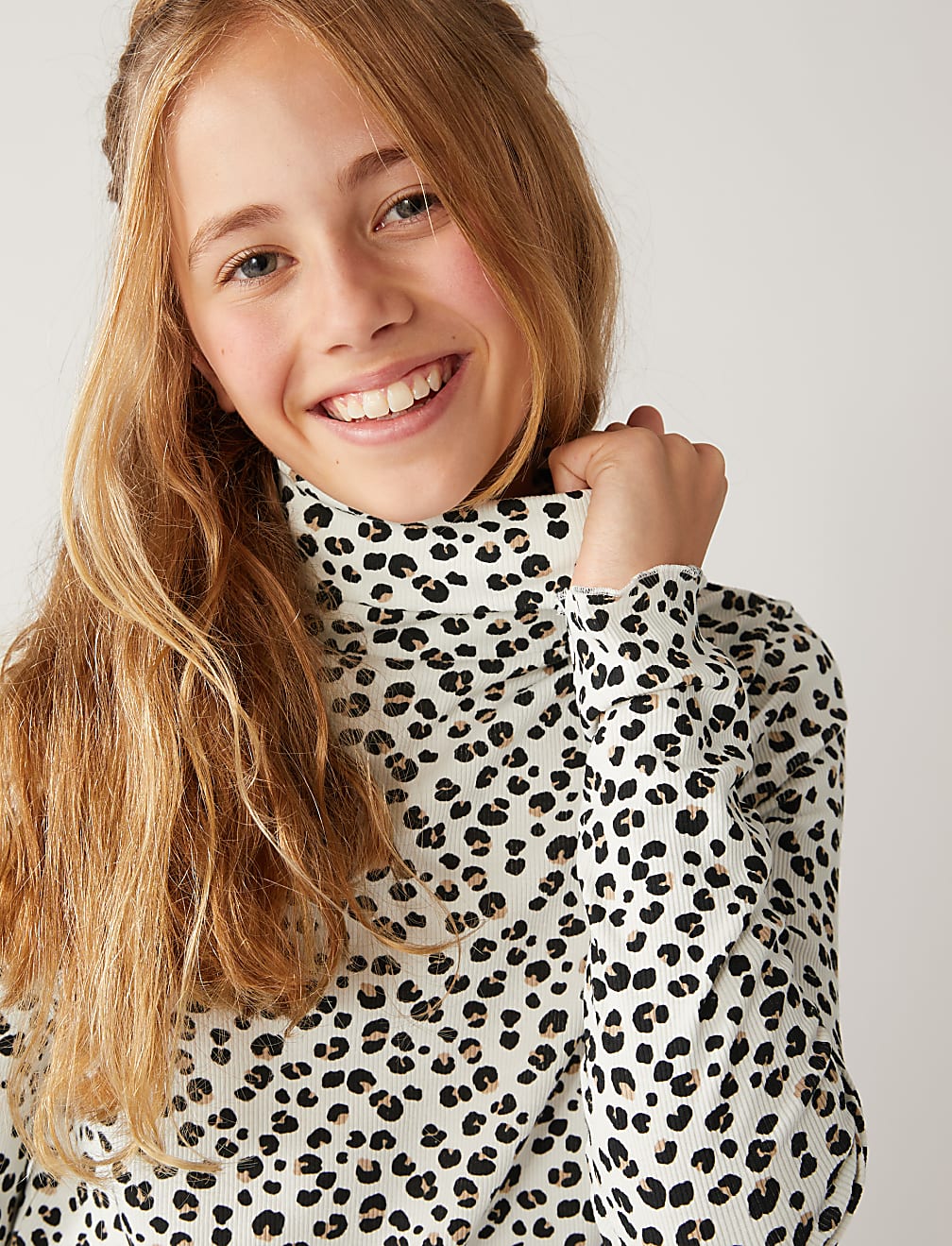 Cotton Rich Leopard Print Top