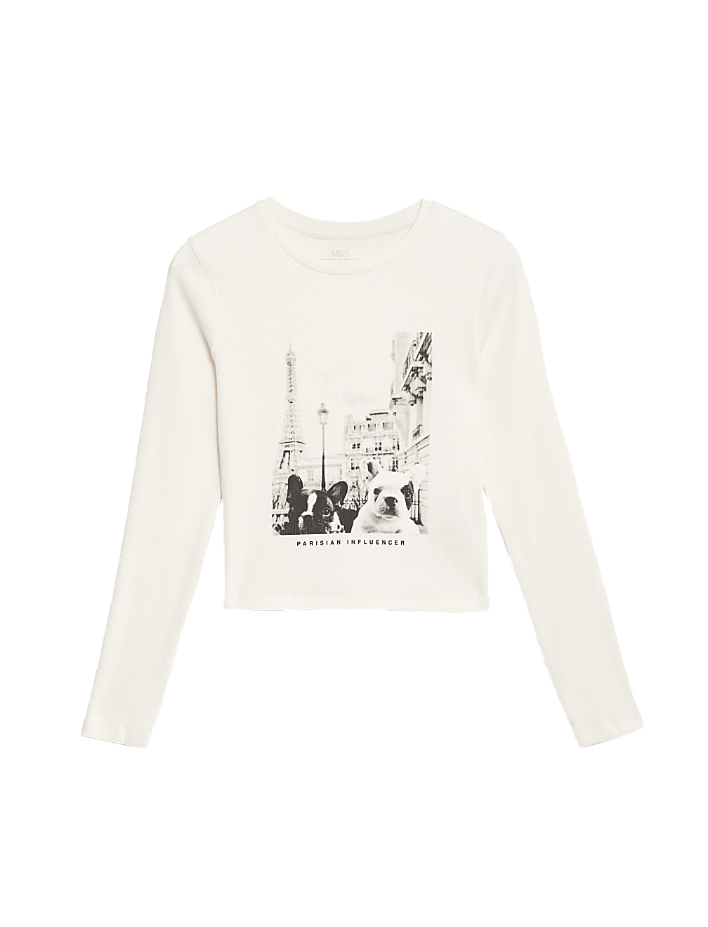 Cotton Rich Graphic Ribbed Top (6-16 Yrs)