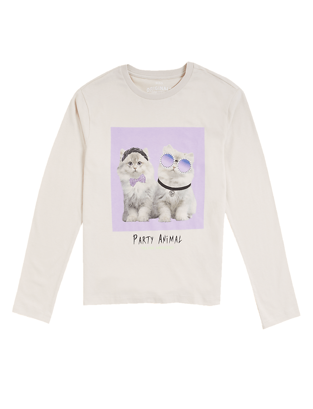 Pure Cotton Cat Print T-Shirt