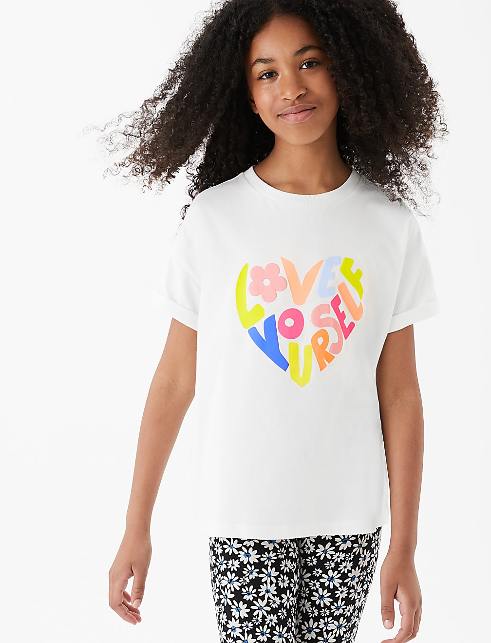Pure Cotton Love Yourself Slogan T-Shirt (6-16 Yrs)