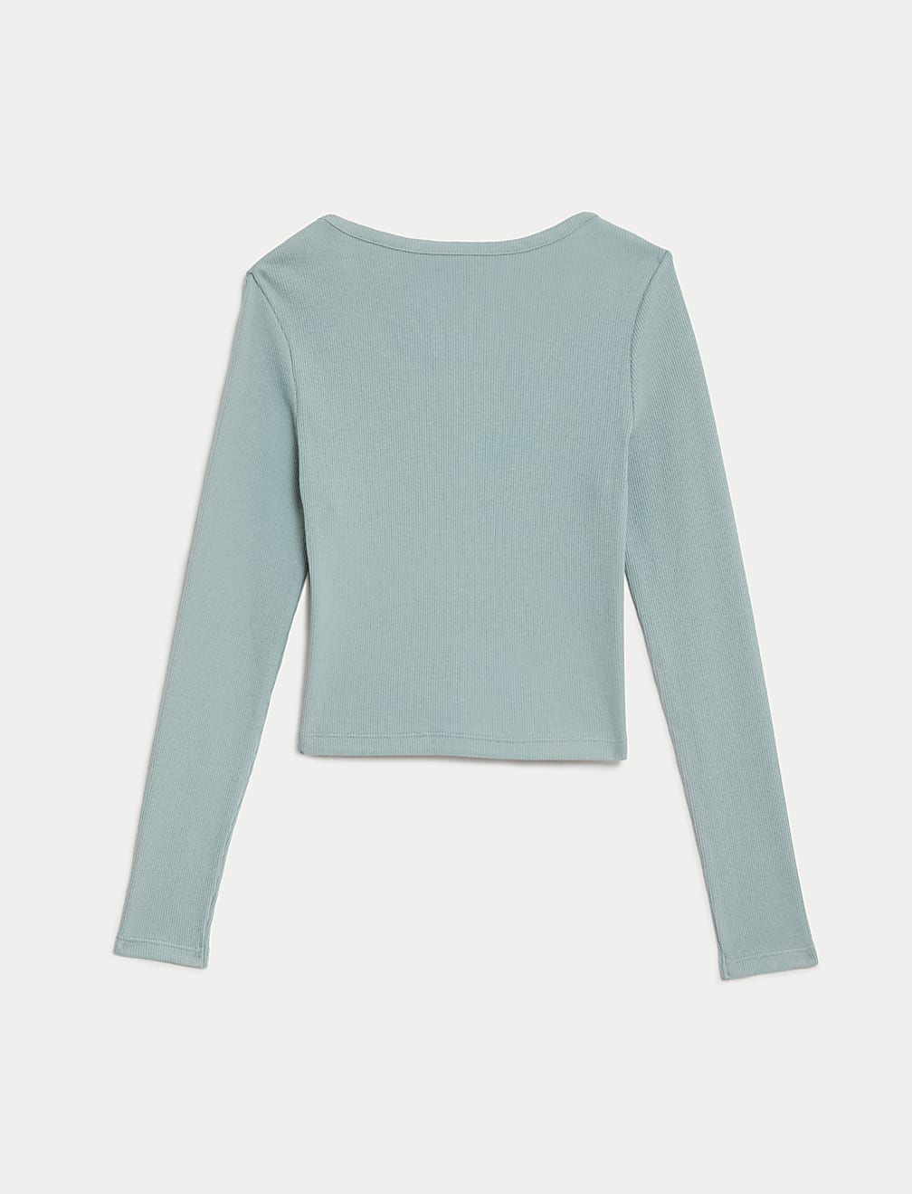 Cotton Rich Button Ribbed Top (6-16 Yrs)