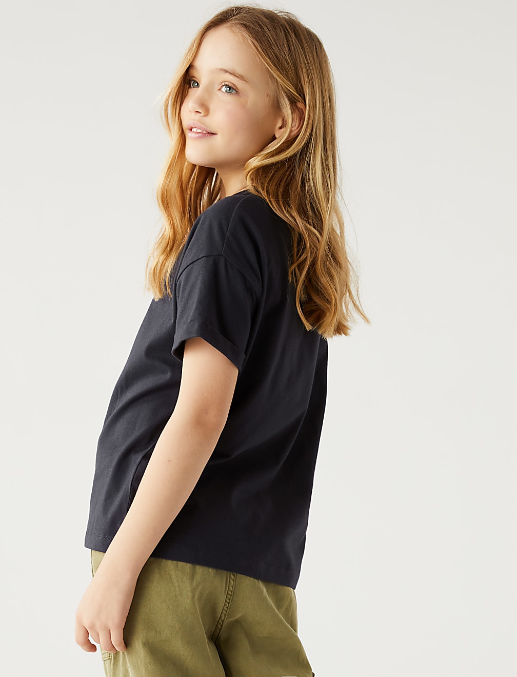 Pure Cotton Embroidered Slogan T-Shirt