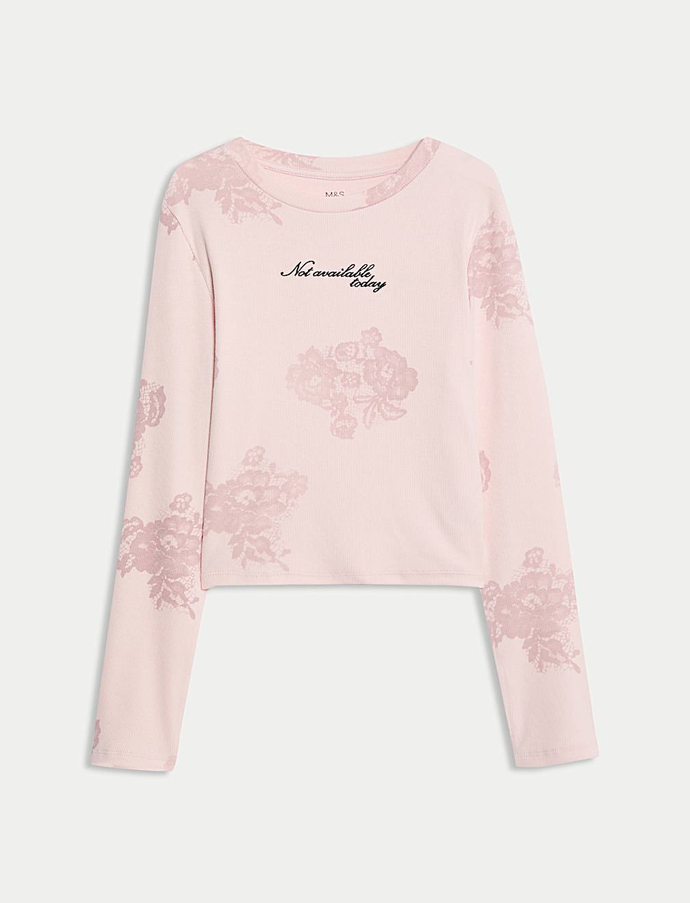 Cotton Rich Slogan Ribbed Top (6-16 Yrs)