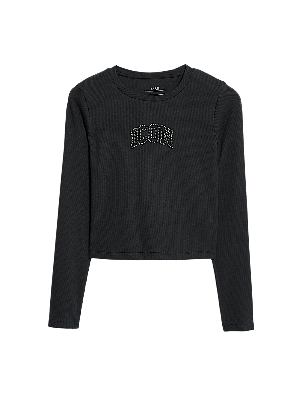 Cotton Rich Slogan Ribbed Top (6-16 Yrs)