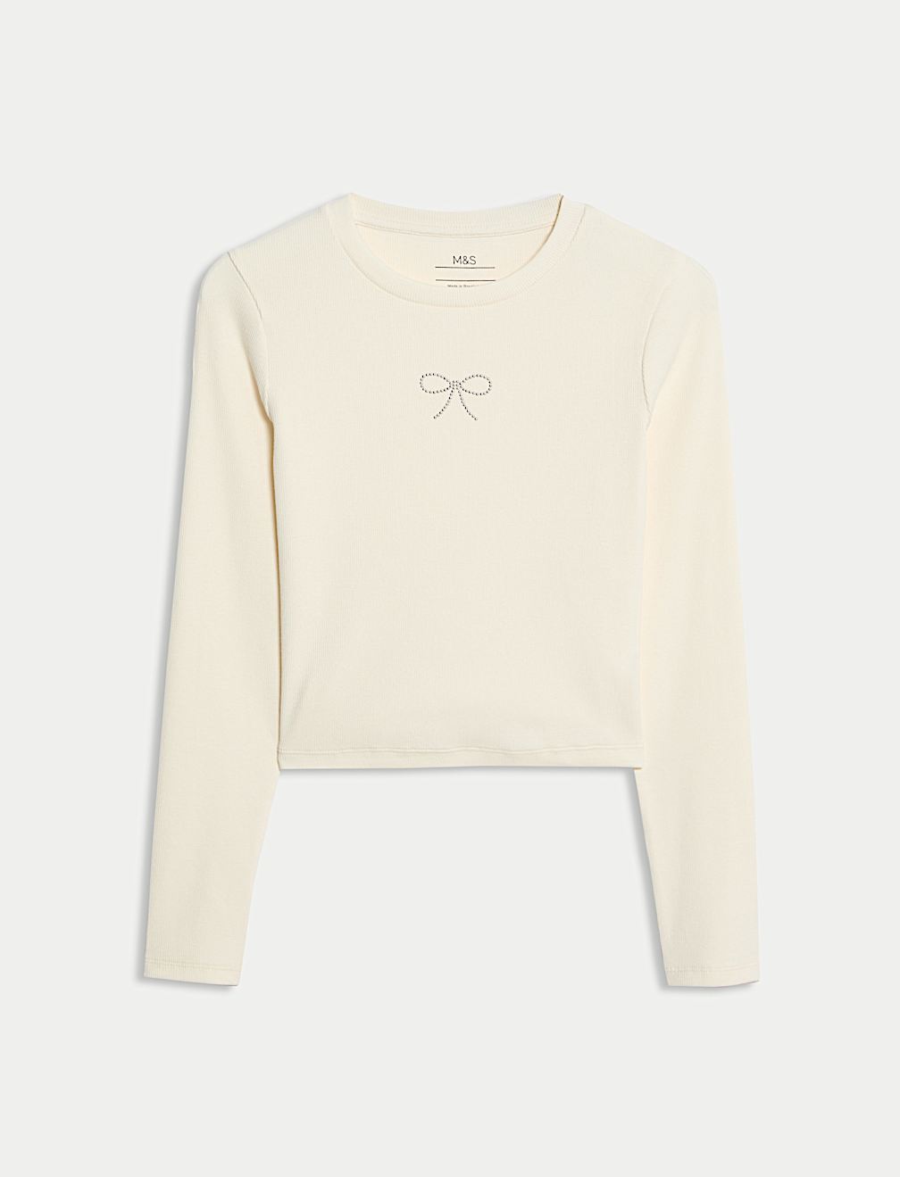 Cotton Rich Slogan Ribbed Top (6-16 Yrs)