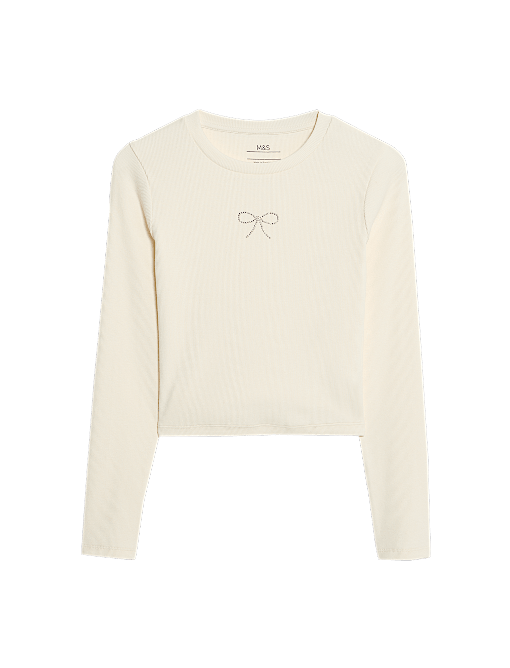 Cotton Rich Slogan Ribbed Top (6-16 Yrs)