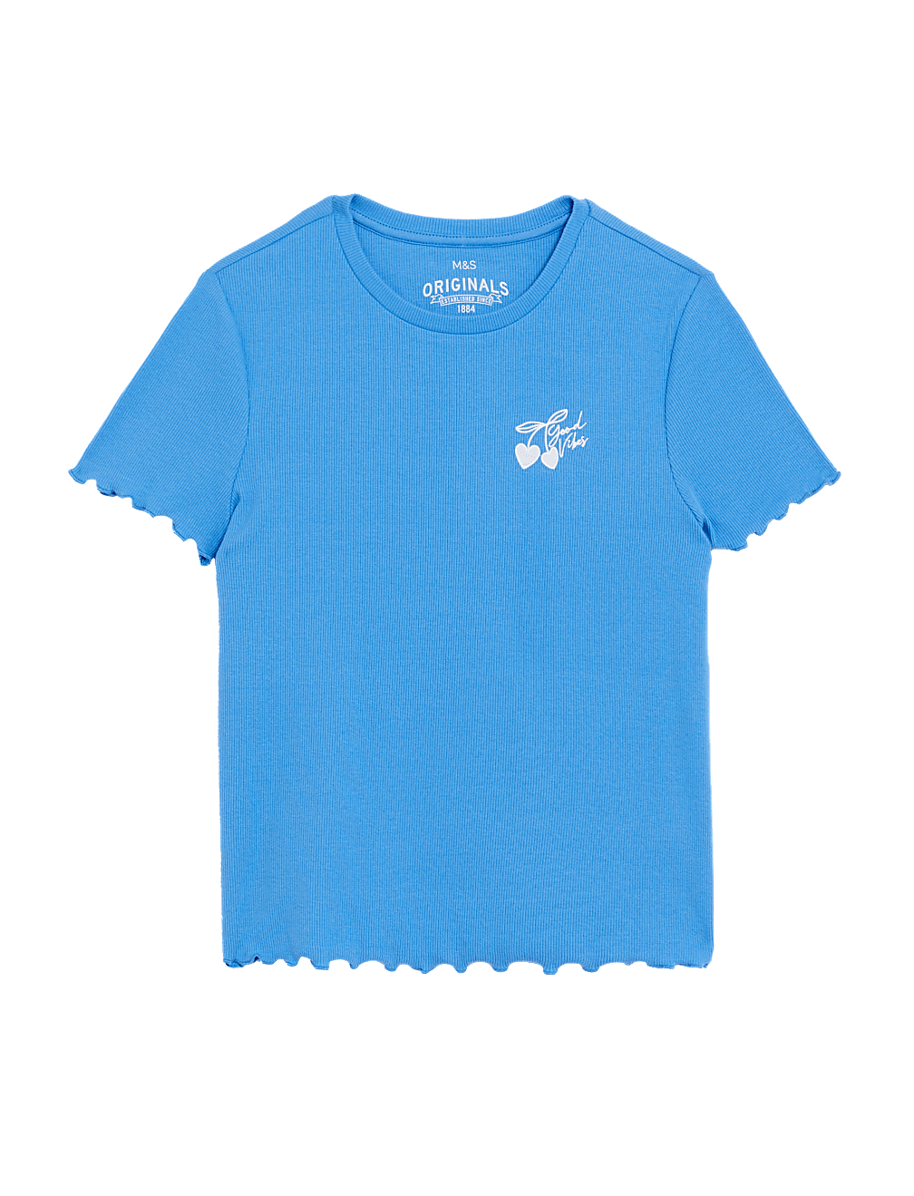 Cotton Rich Embroidered Ribbed T-Shirt