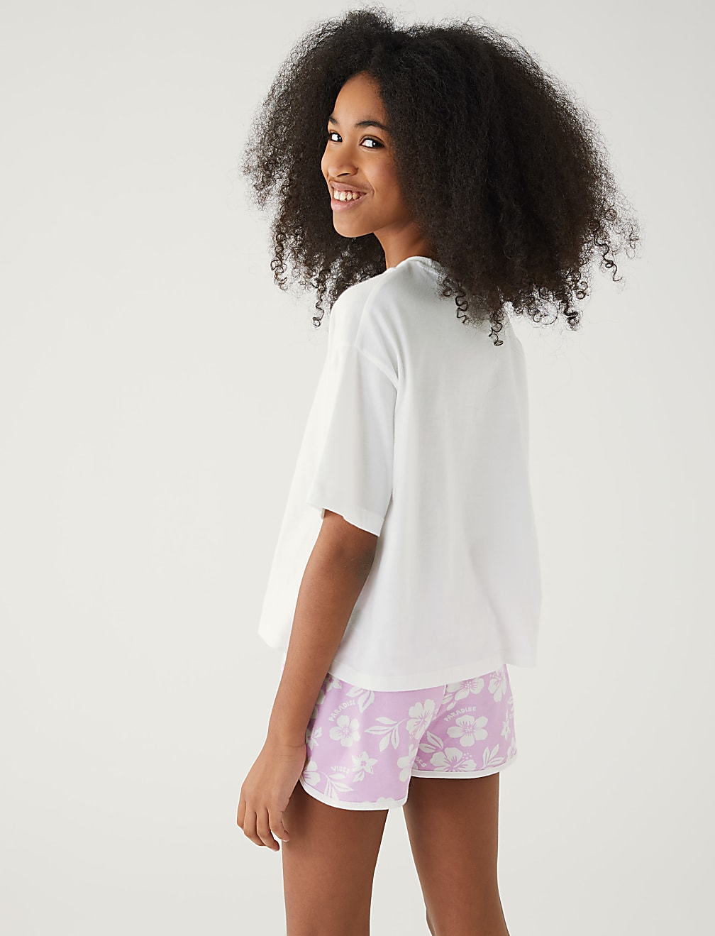 Pure Cotton Floral Slogan T-Shirt (6-16 Yrs)