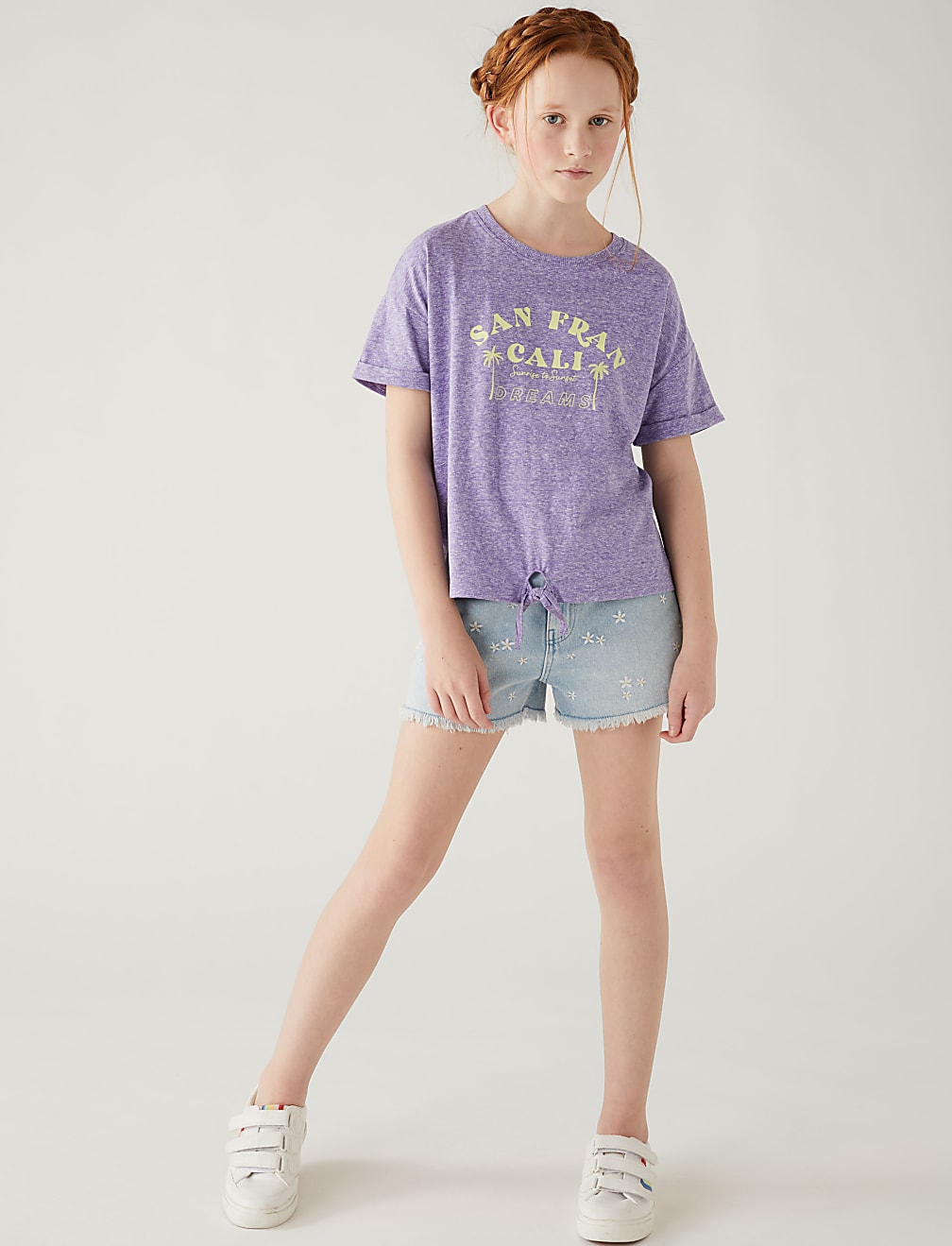 Cotton Blend California Slogan T-Shirt
