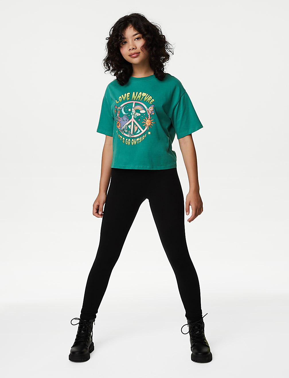 Pure Cotton Peace Graphic T-Shirt (6-16 Yrs)