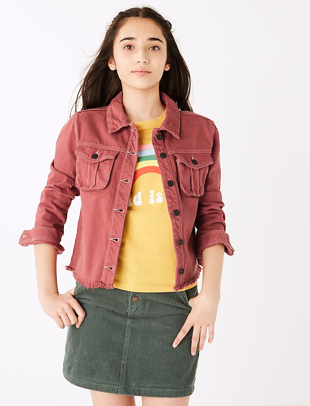 Cotton Coloured Denim Jacket (6-16 Years)