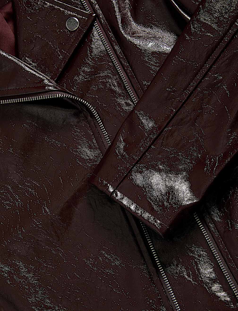 Faux Leather Patent Biker Jacket (6-16 Yrs)